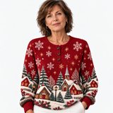 Snowy Village Night Cozy Jumper