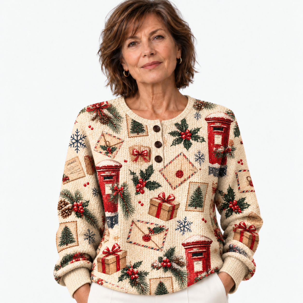 Holiday Post Mail Cozy Jumper