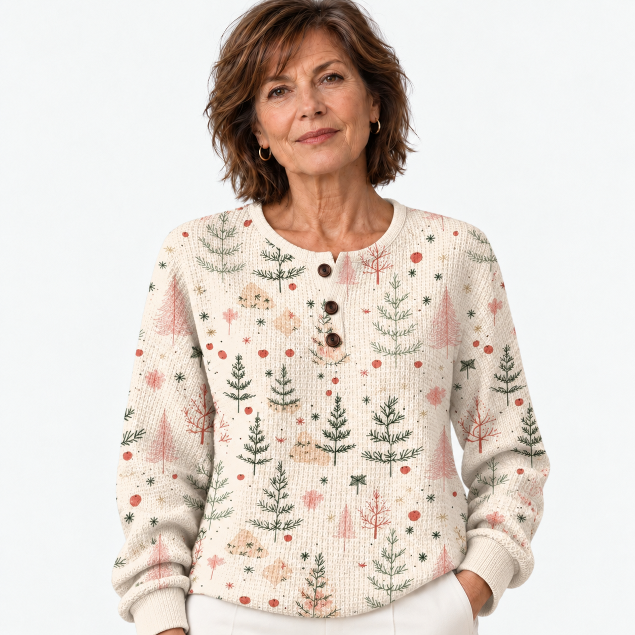Blush Pine Trees Cozy Jumper