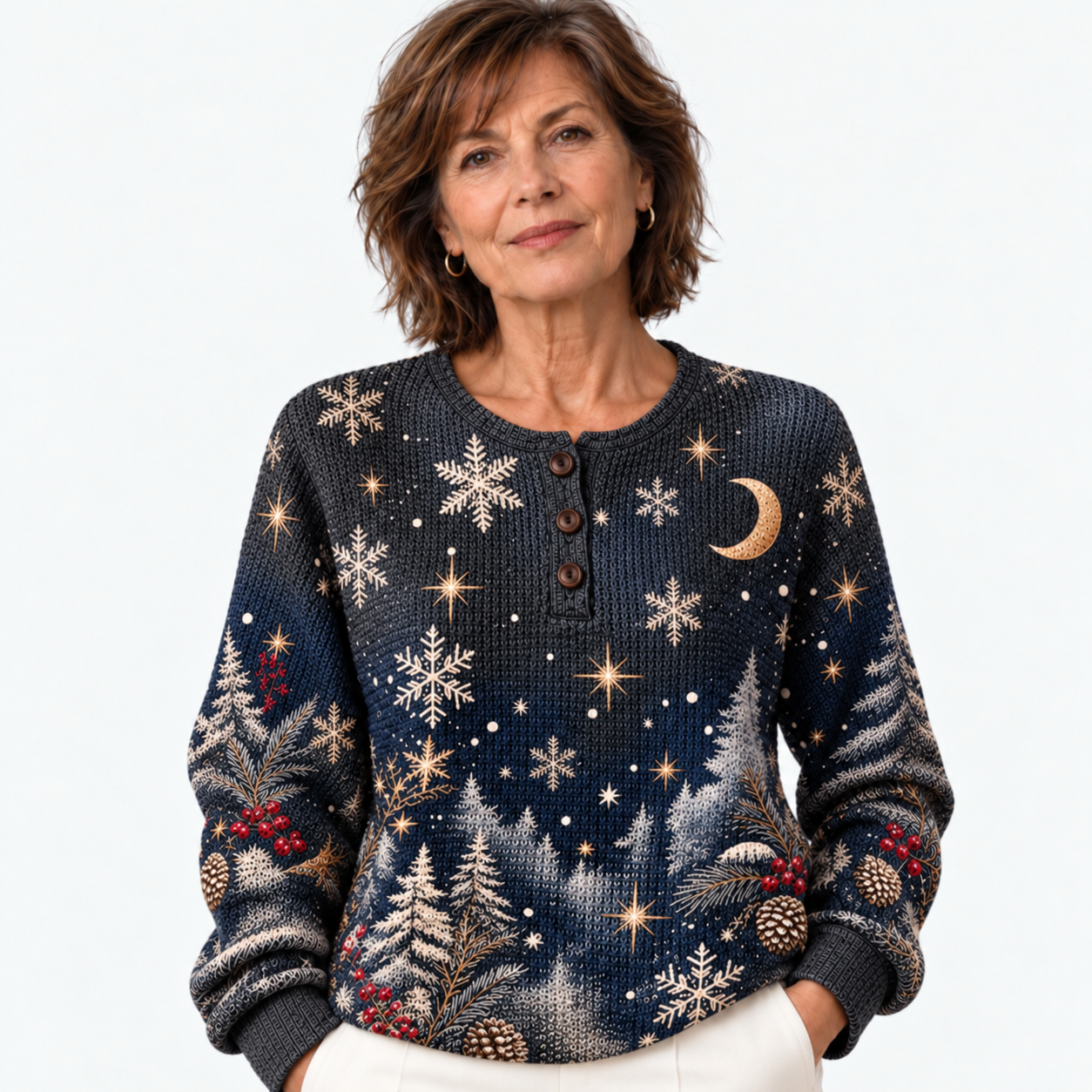 Starry Night Forest Cozy Jumper