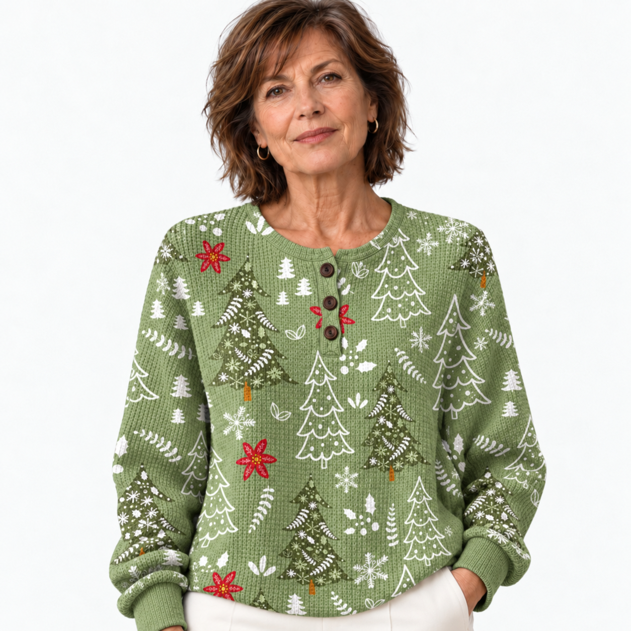 Whimsical Christmas Trees Cozy Jumper