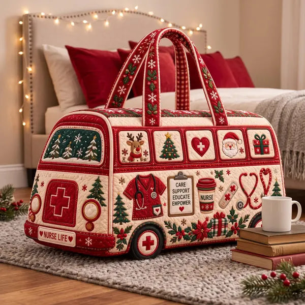 Christmas Nurse Handcrafted Travel Bag