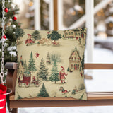 Old Fashioned Style Christmas Village Throw Pillows and Covers