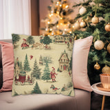 Old Fashioned Style Christmas Village Throw Pillows and Covers