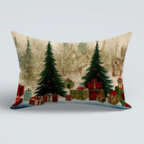 Christmas Tree Pillow Cover: Berries, Ornaments, Floral Candles