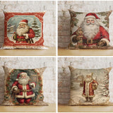 Classic Santa Christmas Cushion Cover, Traditional Father Christmas Pillow Cover, Cosy Festive Decor, 16x16 18x18