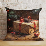 Christmas Tree Gift Box Pillow Cover, Holiday Decor, Soft Fabric Cushion