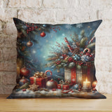 Christmas Tree Gift Box Pillow Cover, Holiday Decor, Soft Fabric Cushion