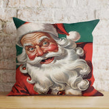 Santa Claus Cushion Cover, Father Christmas Pillow Cover, Cosy Winter Holiday Interior Decor, 16x16 18x18 20x20