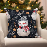 Noel Xmas Scene Pillow Case, Christmas Landscape Cushion Cover, Winter Pillowcase