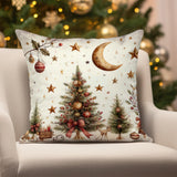 Santa Claus Pillow Cover, Reindeer Sleigh Design, Christmas Decor