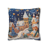 Throw Pillow Cover Vintage Snow Globe | Christmas Holiday Art, Hostess Gift, Faux Suede