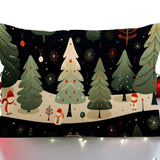 Festive Night &amp; Holiday Lumbar Throw Pillow Cover, Christmas Decor