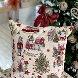 Snow ornaments cushion cover, Christmas ornaments, Snow Picture Pillow case, Tapestry cushion cover, Family Christmas gift, Christmas House