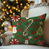 Vintage Santa Sleigh Ride Pillow Cover: Retro Christmas Illustration