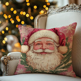Vintage Santa Claus Pillow Cover – Retro Christmas Cushion with Holiday Charm