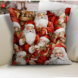 Christmas Cushion Cover: Santa Claus Motif (Velvet, Various Sizes)