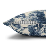 Blue Toile Santa Pillow Cover, Christmas Toile Pillowcase, French Country Christmas Decor