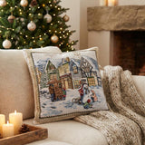 Pillow Cover "BENASK BLANCO" 45x45 cm, Microfiber Decorative Cushion, White Textured Throw Pillow, Cozy Christmas Sofa Decor