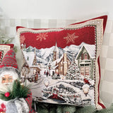 Pillow Cover "BENASK" 45x45 cm, Microfiber Decorative Cushion, Red Throw Pillow, Christmas Square Pillow Case, Holiday Cozy Home Decor