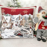 Pillow Cover "BENASK" 45x45 cm, Microfiber Decorative Cushion, Red Throw Pillow, Christmas Square Pillow Case, Holiday Cozy Home Decor