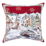 Pillow Cover "BENASK" 45x45 cm, Microfiber Decorative Cushion, Red Throw Pillow, Christmas Square Pillow Case, Holiday Cozy Home Decor