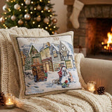 Pillow Cover "BENASK BLANCO" 45x45 cm, Microfiber Decorative Cushion, White Textured Throw Pillow, Cozy Christmas Sofa Decor