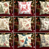 Vintage Toile de Jouy Christmas Throw Pillow Cover, Winter Sleigh Ride