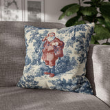 Blue Toile Santa Pillow Cover, Christmas Toile Pillowcase, French Country Christmas Decor