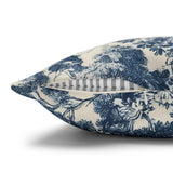 Blue Toile Santa Pillow Cover, Christmas Toile Pillowcase, French Country Christmas Decor