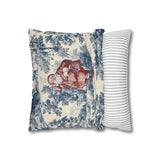 Blue Toile Santa Pillow Cover, Christmas Toile Pillowcase, French Country Christmas Decor