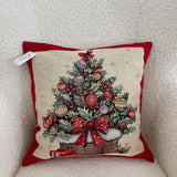 Christmas Pillow Cover, Tapestry Woven Christmas Cushion Cover, Holiday Throw Pillow, Christmas Tree Pillow, Festive Home Decor