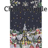 Christmas Village Cross Stitch Pattern | Winter Town Embroidery | Easy Holiday Project | Cozy Nordic Decor