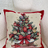 Christmas Pillow Cover, Tapestry Woven Christmas Cushion Cover, Holiday Throw Pillow, Christmas Tree Pillow, Festive Home Decor