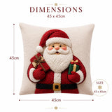 Christmas Santa Pillow Cover Christmas Cushion Cover Grey Linen Sofa Cushion Cover Holiday Home Decor Gift 45 x 45 cm