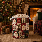 Snowflake & Wreath Patchwork | Quilted Laundry Basket