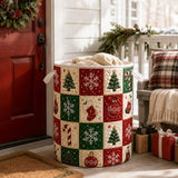 Snowflake & Wreath Patchwork | Quilted Laundry Basket