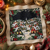 Christmas Village Cross Stitch Pattern | Winter Town Embroidery | Easy Holiday Project | Cozy Nordic Decor