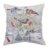 Silver Christmas Gobelin Pillow Cover, Woven Tapestry Cushion Cover with Silver Lurex, Holiday Throw Pillow, Festive Home Decor
