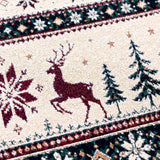 Cosy Christmas Reindeer Blanket – Woven Red and Green Throw