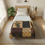 Navy Plaid Patchwork | Quilted Bedding Set