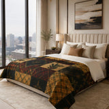 Navy Plaid Patchwork | Quilted Bedding Set