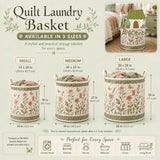 Winter Village Reindeer Scene | Quilted Laundry Basket
