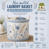 Winter Village Reindeer Scene | Quilted Laundry Basket