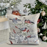 Silver Christmas Gobelin Pillow Cover, Woven Tapestry Cushion Cover with Silver Lurex, Holiday Throw Pillow, Festive Home Decor