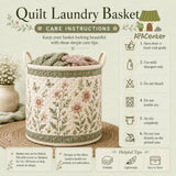 Winter Village Reindeer Scene | Quilted Laundry Basket