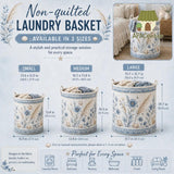 Winter Village Reindeer Scene | Quilted Laundry Basket