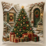 Cross Stitch Cushion Kits for Adults Christmas scenery Needlepoint Kits printed Embroidery Pillow Kit Cross Stitch -Star River Home Scenery