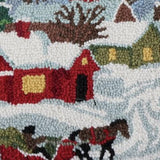 Ski Lodge Christmas Pillow, Christmas Winter Village Pillow, Snowy Night Christmas Decor, Horse Sleigh Pillow, Cozy Cabin Holiday Decor