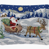Ski Lodge Christmas Pillow, Christmas Winter Village Pillow, Snowy Night Christmas Decor, Horse Sleigh Pillow, Cozy Cabin Holiday Decor